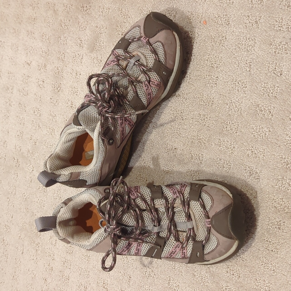 Well loved Merrell hiking shoes